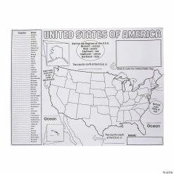 Outlet 🌟 Color Your Own “All About the United States” Posters - 30 Pc. 🤩