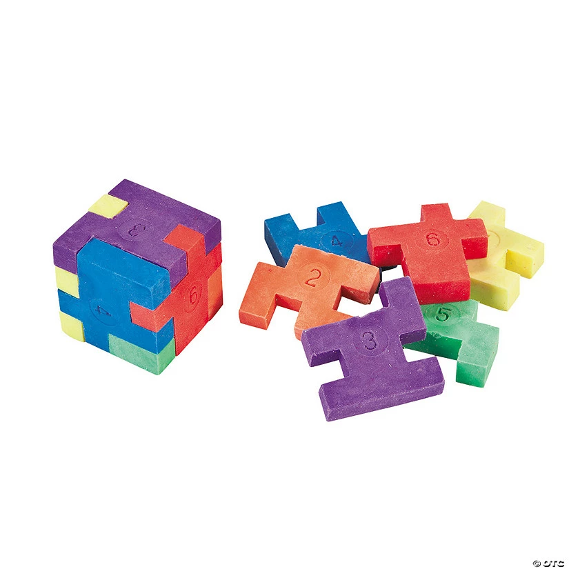 Outlet 🔥 Mini Six-Sided Cube Puzzle Erasers - 12 Pc. ⭐ 3 Outlet 🔥 Mini Six-Sided Cube Puzzle Erasers - 12 Pc. ⭐